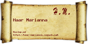 Haar Marianna névjegykártya